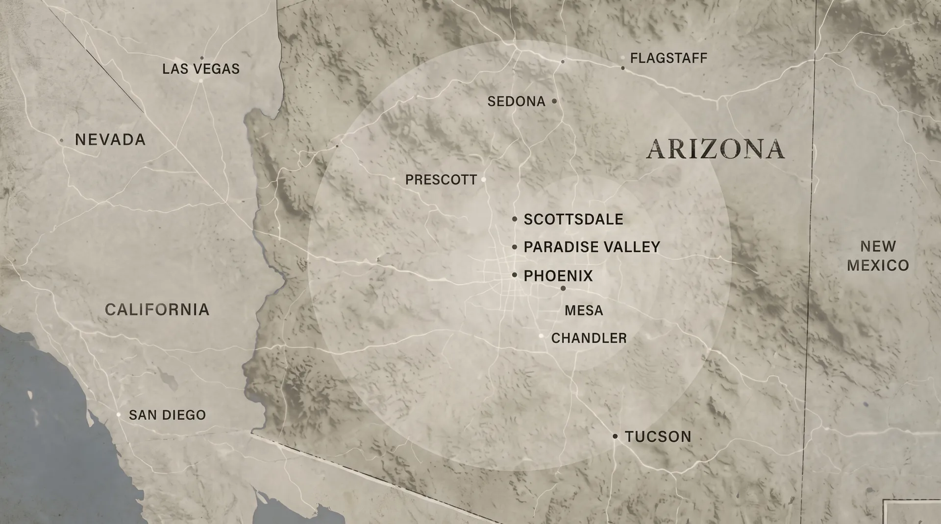 I. R. Weaver Service Area Map - Arizona, Greater Phoenix, and Select Regions